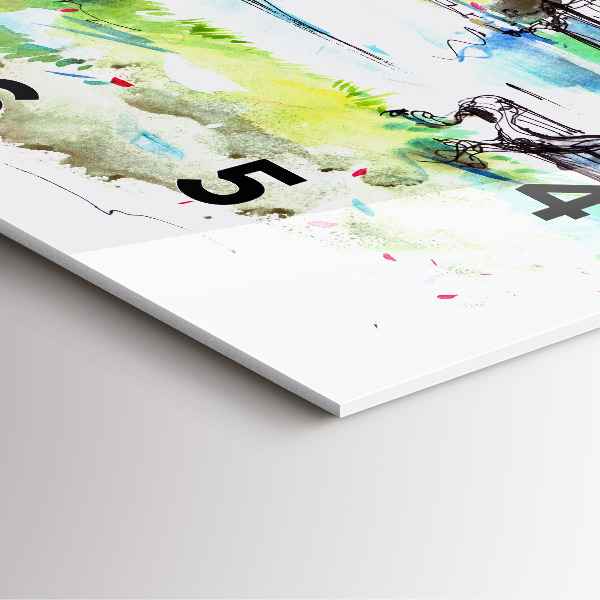 Skleněné hodiny čtvercové Malebné jaro