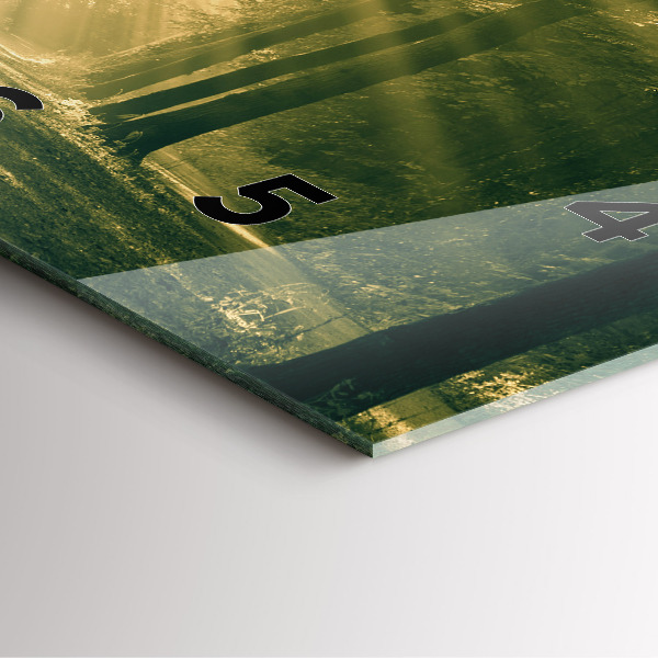 Skleněné hodiny čtvercové Sluneční paprsky Les