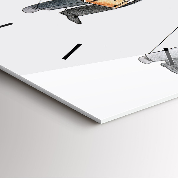 Skleněné hodiny čtvercové Marionety lidí