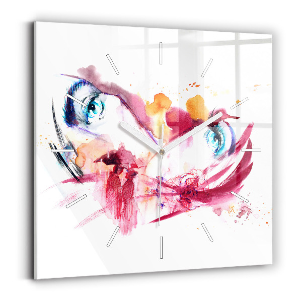 Skleněné hodiny čtvercové Romantický pár