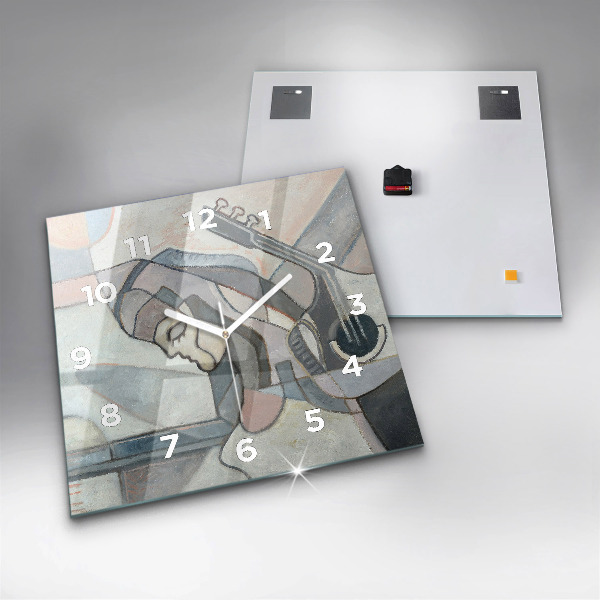 Skleněné hodiny čtvercové Abstraktní malba