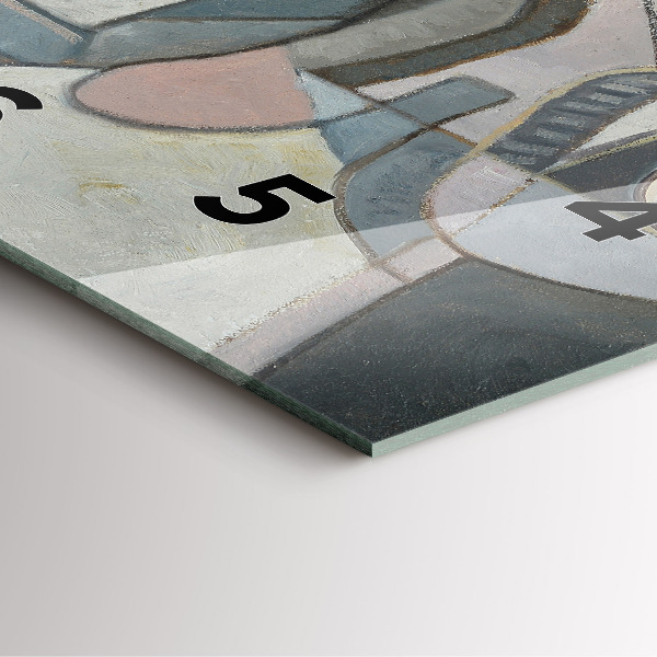 Skleněné hodiny čtvercové Abstraktní malba