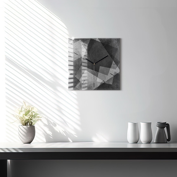 Čtvercové nástěnné hodiny Geometrická abstrakce