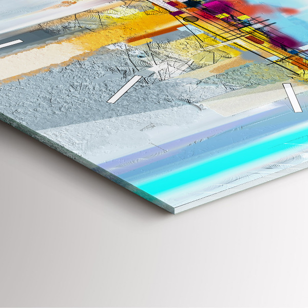 Čtvercové nástěnné hodiny Abstraktní most