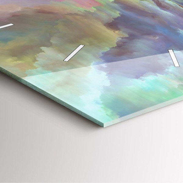 Čtvercové nástěnné hodiny Abstraktní krajina