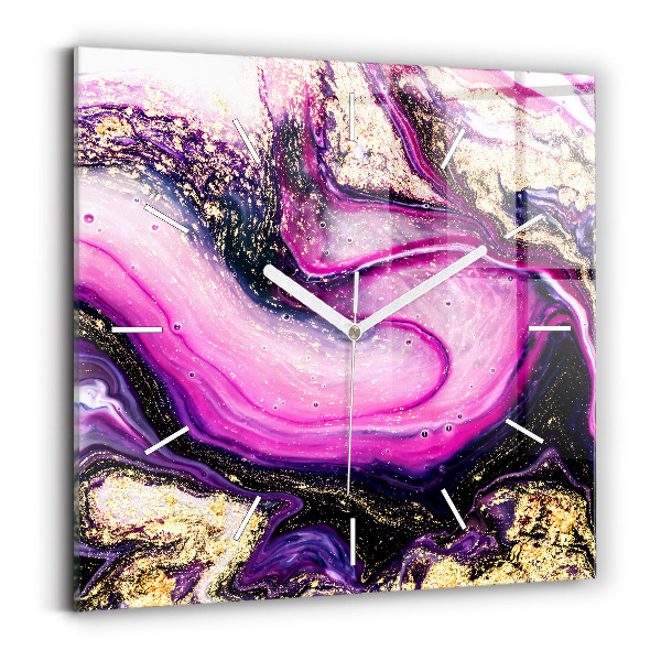 Čtvercové nástěnné hodiny Abstraktní mramor