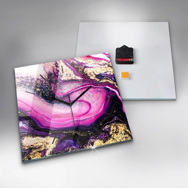 Čtvercové nástěnné hodiny Abstraktní mramor