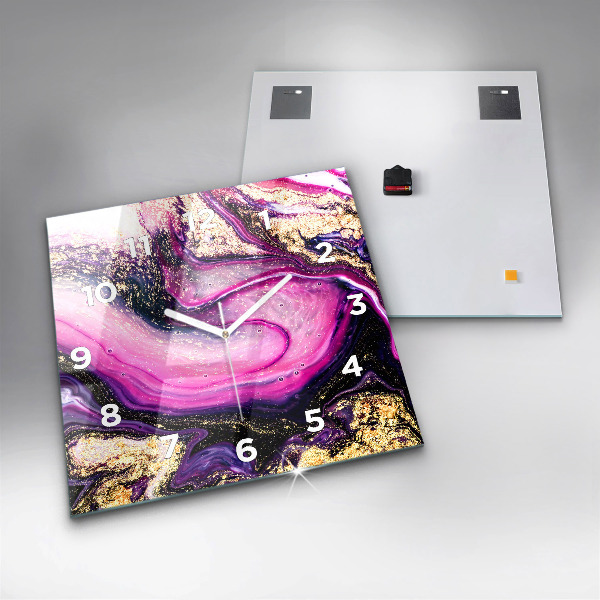 Čtvercové nástěnné hodiny Abstraktní mramor