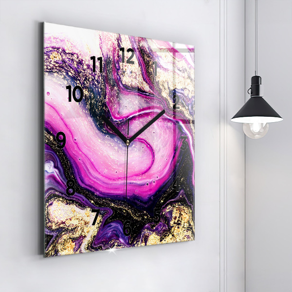 Čtvercové nástěnné hodiny Abstraktní mramor