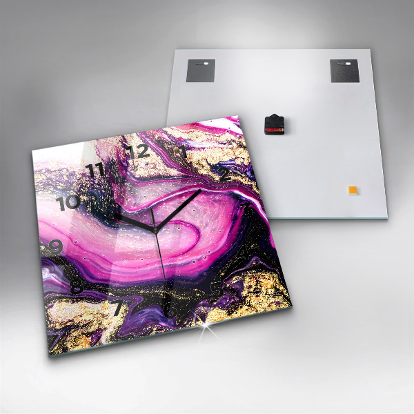 Čtvercové nástěnné hodiny Abstraktní mramor