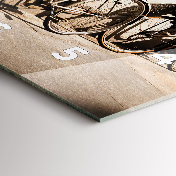 Skleněné hodiny čtvercové Italské jízdní kolo