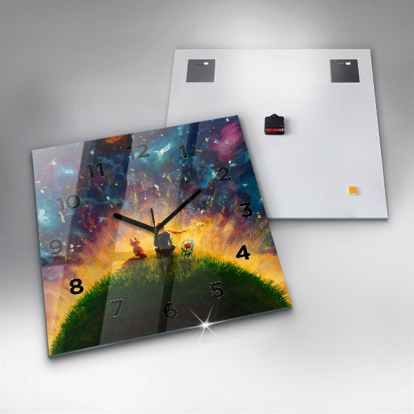 Čtvercové nástěnné hodiny Abstraktní malý princ