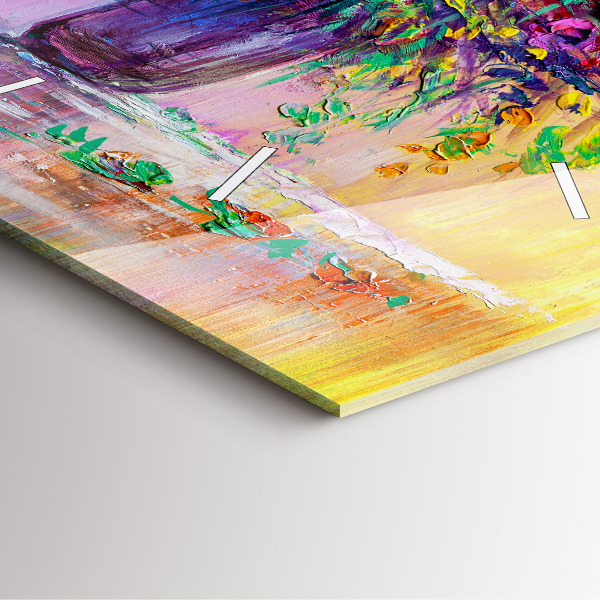 Čtvercové nástěnné hodiny Květiny ve váze