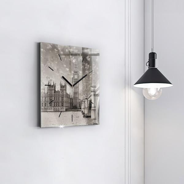Skleněné hodiny čtvercové Londýn Anglie Big Ben
