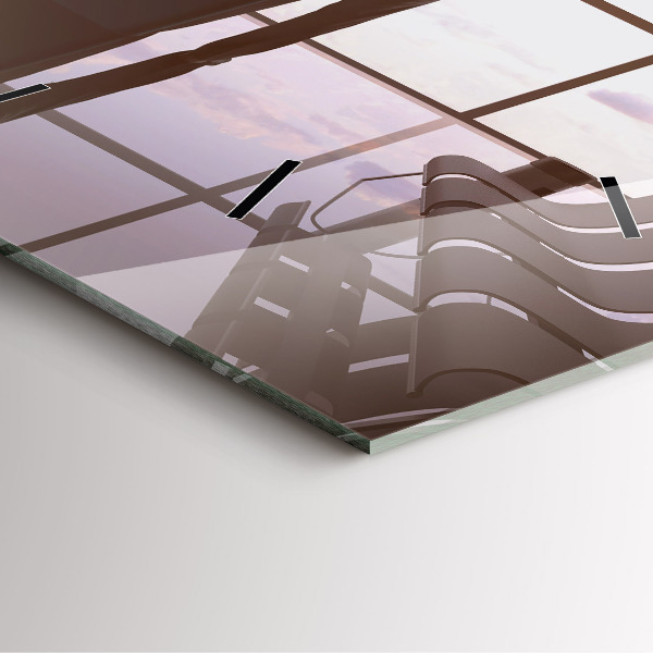 Skleněné hodiny čtvercové Muž na letišti