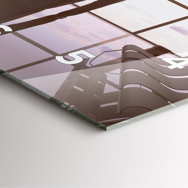 Skleněné hodiny čtvercové Muž na letišti