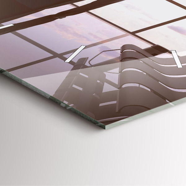 Skleněné hodiny čtvercové Muž na letišti