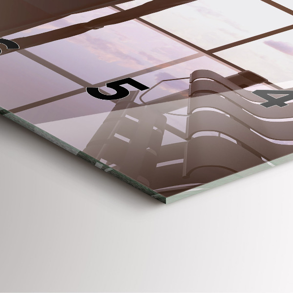 Skleněné hodiny čtvercové Muž na letišti