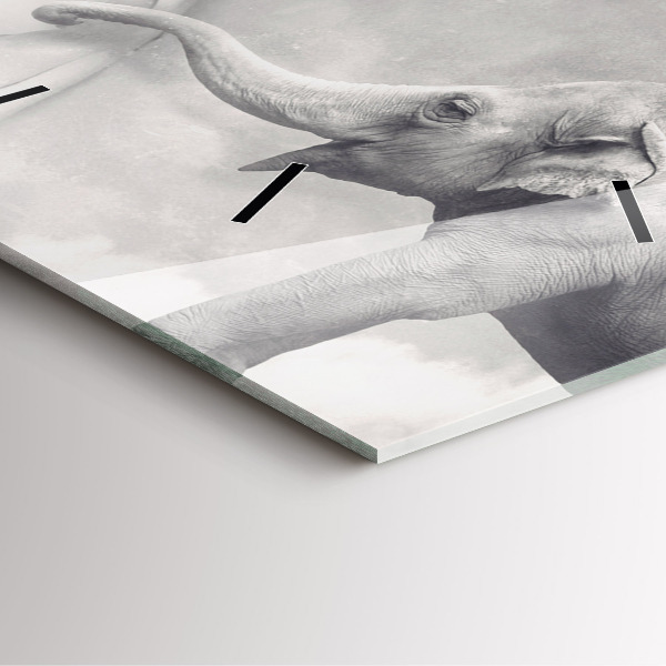 Skleněné hodiny čtvercové Slon