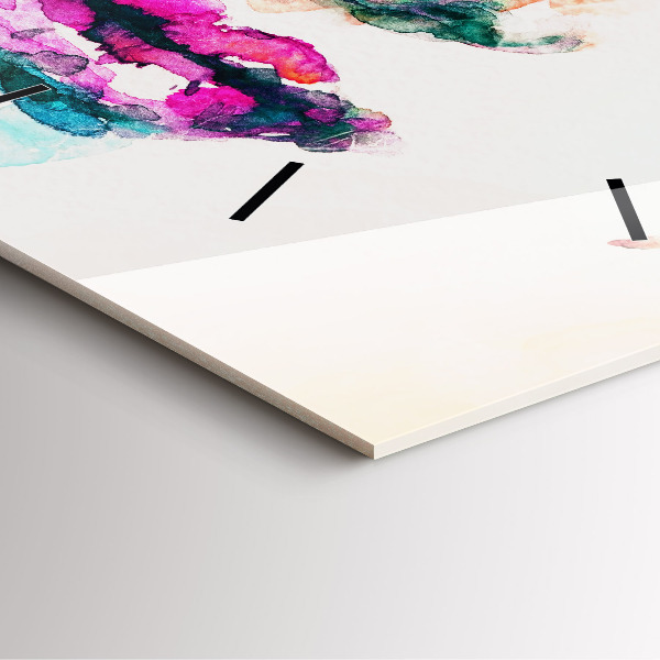 Skleněné hodiny čtvercové Abstraktní tvář ženy