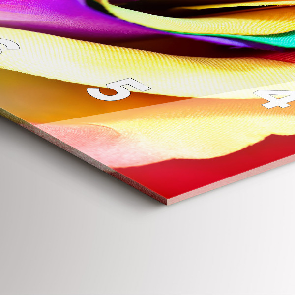 Skleněné hodiny čtvercové Duhová růže