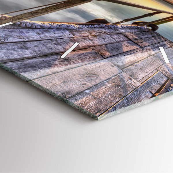 Skleněné hodiny čtvercové Jezero při západu slunce