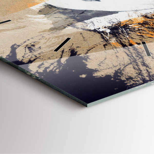 Skleněné hodiny čtvercové Abstraktní portrét ženy