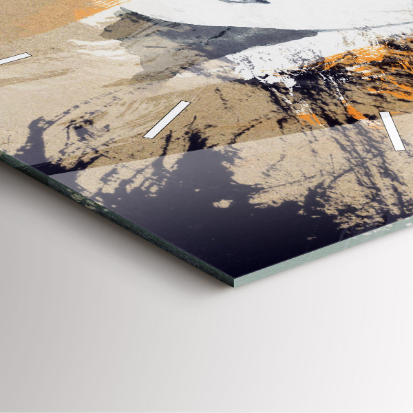 Skleněné hodiny čtvercové Abstraktní portrét ženy