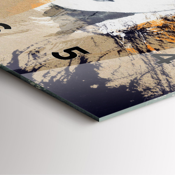 Skleněné hodiny čtvercové Abstraktní portrét ženy