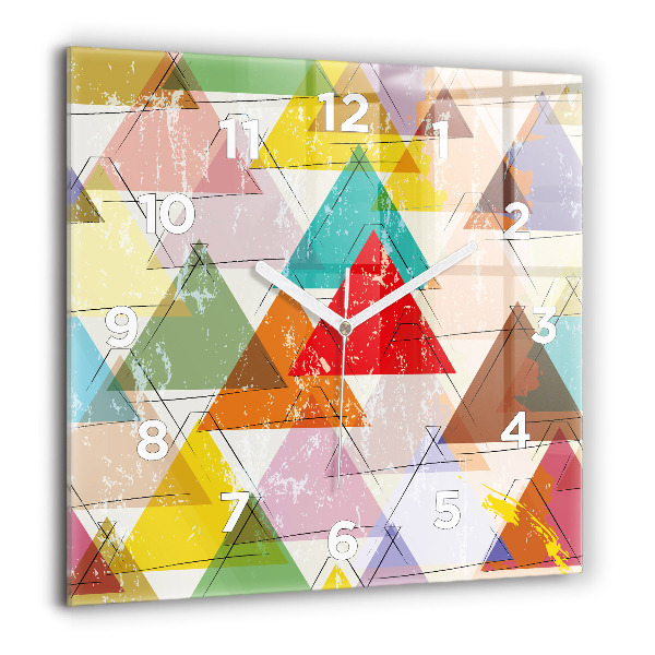 Skleněné hodiny čtvercové Geometrické trojúhelníky