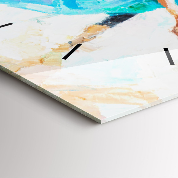 Skleněné hodiny čtvercové Příprava baletky