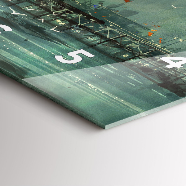 Skleněné hodiny čtvercové Rybářská vesnice