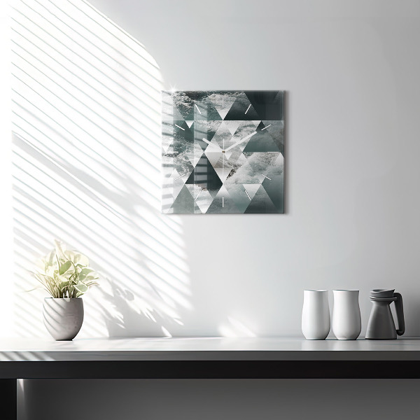 Skleněné hodiny čtvercové Abstraktní mořské vlny