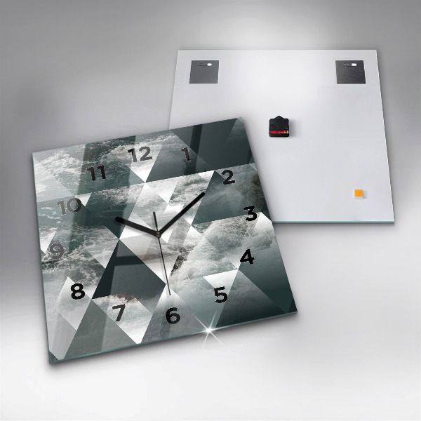 Skleněné hodiny čtvercové Abstraktní mořské vlny