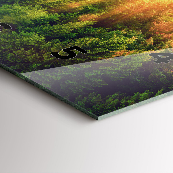 Skleněné hodiny čtvercové Západ slunce nad kopci