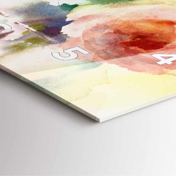 Skleněné hodiny čtvercové Růže ve váze akvarel