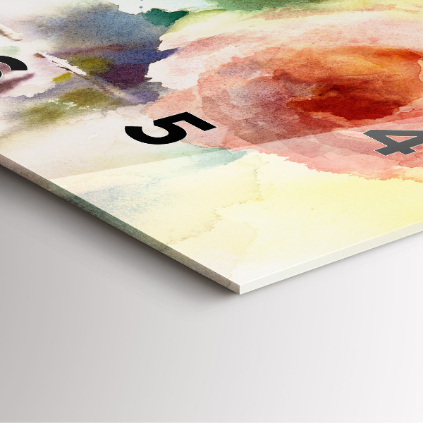 Skleněné hodiny čtvercové Růže ve váze akvarel