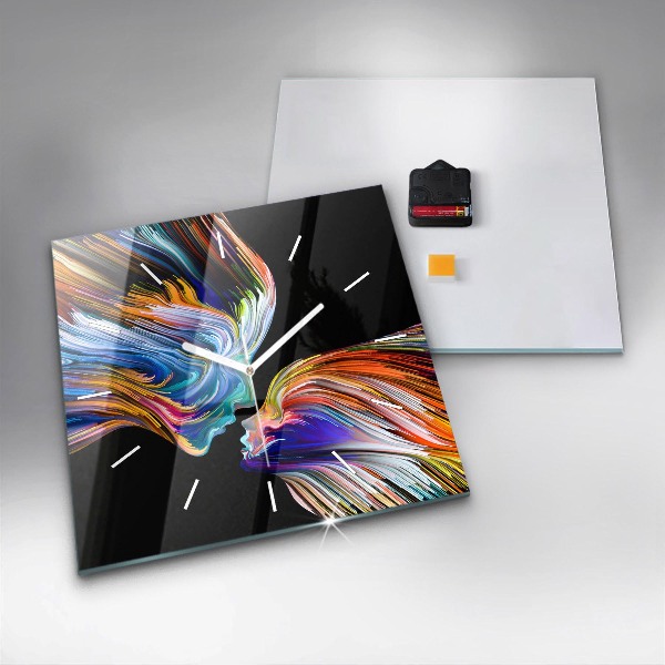 Skleněné hodiny čtvercové Emocionální umění