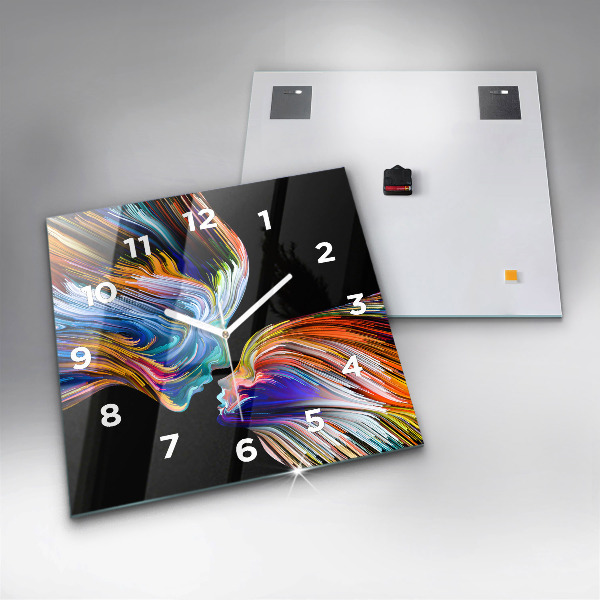 Skleněné hodiny čtvercové Emocionální umění