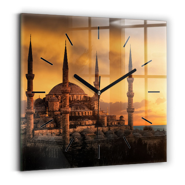 Skleněné hodiny čtvercové Istanbulská mešita