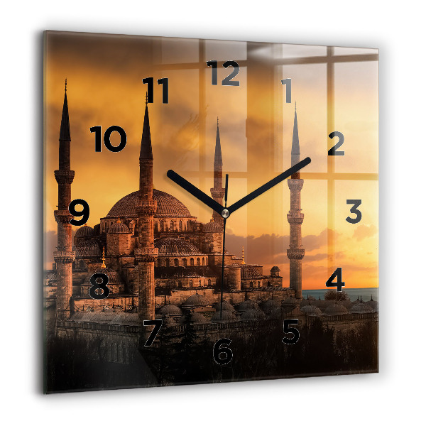 Skleněné hodiny čtvercové Istanbulská mešita