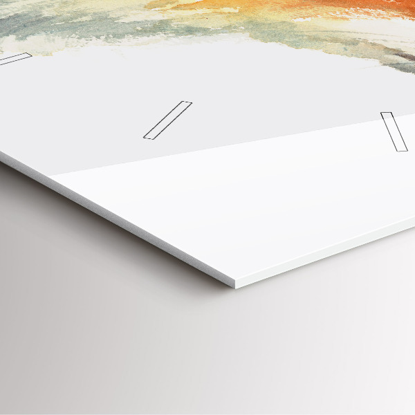 Skleněné hodiny čtvercové Akvarel mladá liška