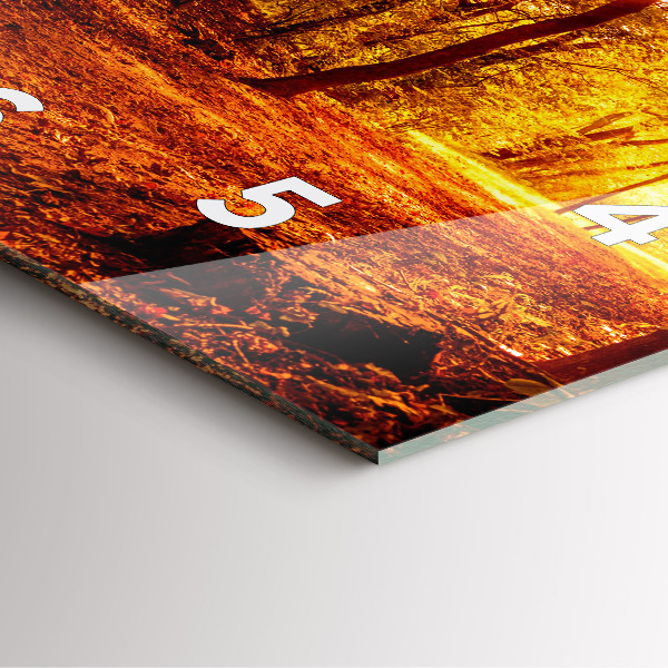 Skleněné hodiny čtvercové Lesní krajina na slunci