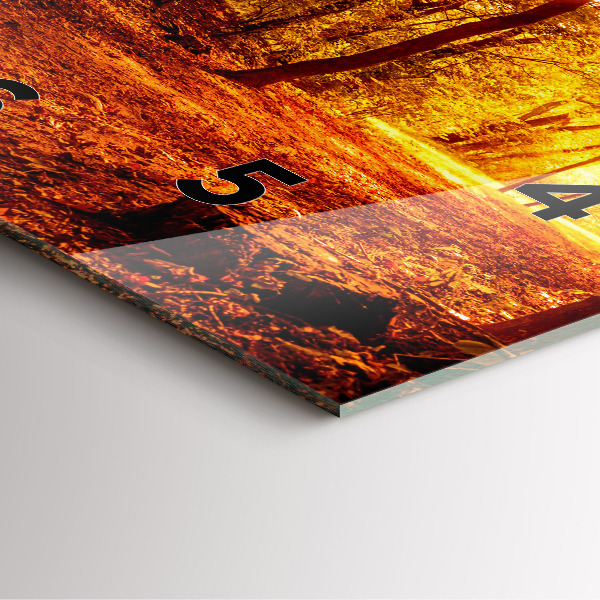 Skleněné hodiny čtvercové Lesní krajina na slunci