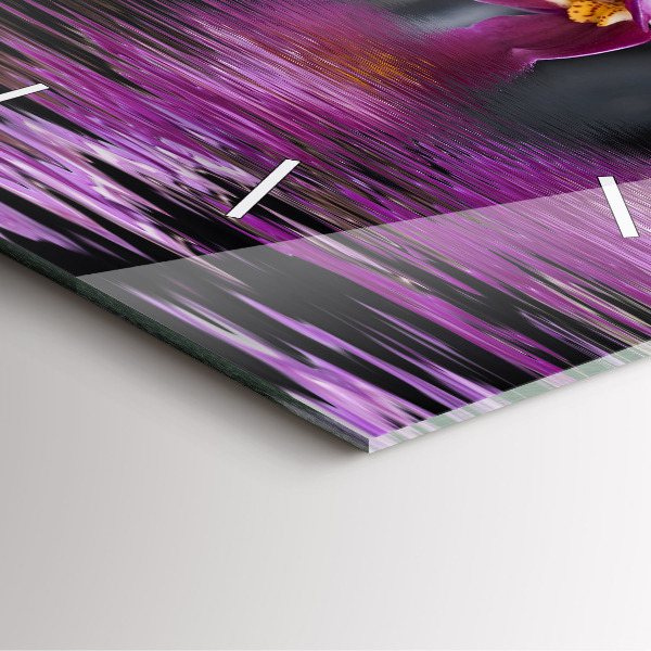 Skleněné hodiny čtvercové Květ orchideje na vodě