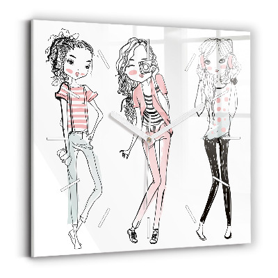 Čtvercové nástěnné hodiny Dámská móda