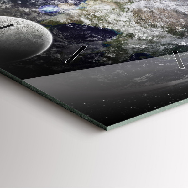 Skleněné hodiny čtvercové Země Měsíc Slunce