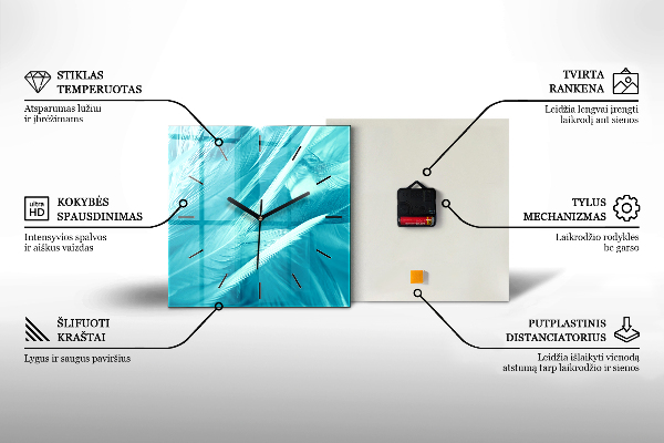 Čtvercové nástěnné hodiny Architektura města Paříže