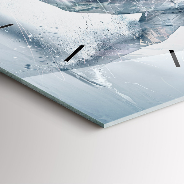 Čtvercové nástěnné hodiny Běžící muž