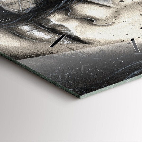 Čtvercové nástěnné hodiny Malovaný portrét